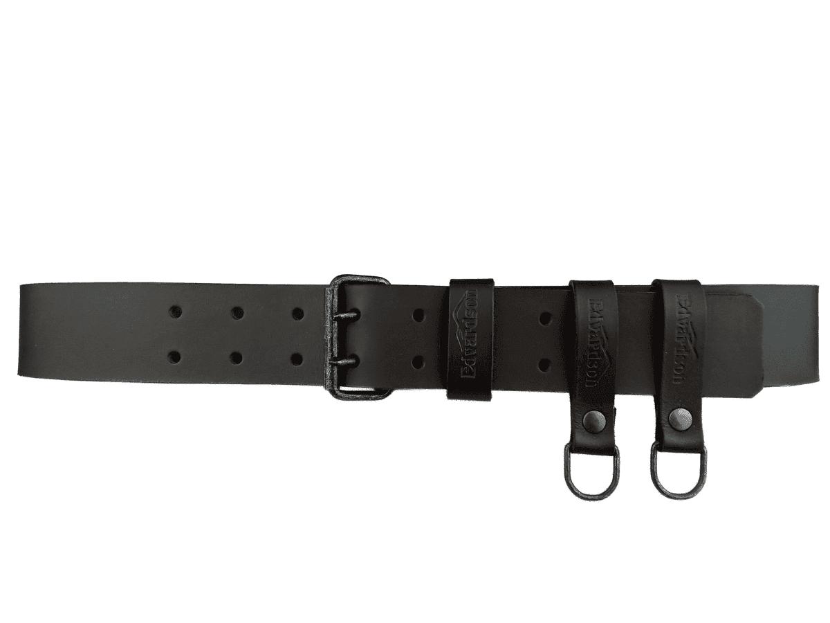 Edvardson Läderbälte Dubbeldorn 50mm med Dangler (Color: Brown, Length: 85 cm)