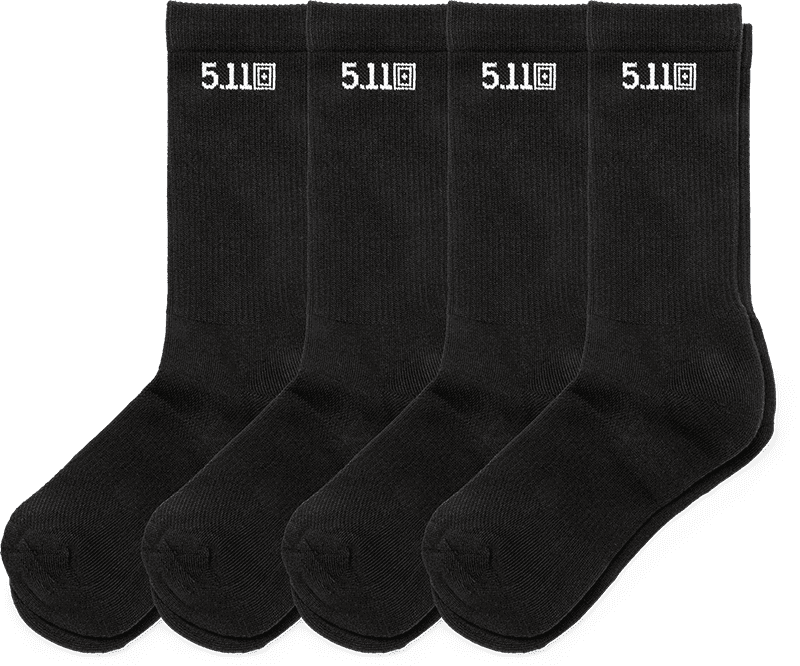 5.11 Tactical Duty Ready Basic Crew Socks (4-Pack) (Color: US Dark Coyote, Size: Large (44+))