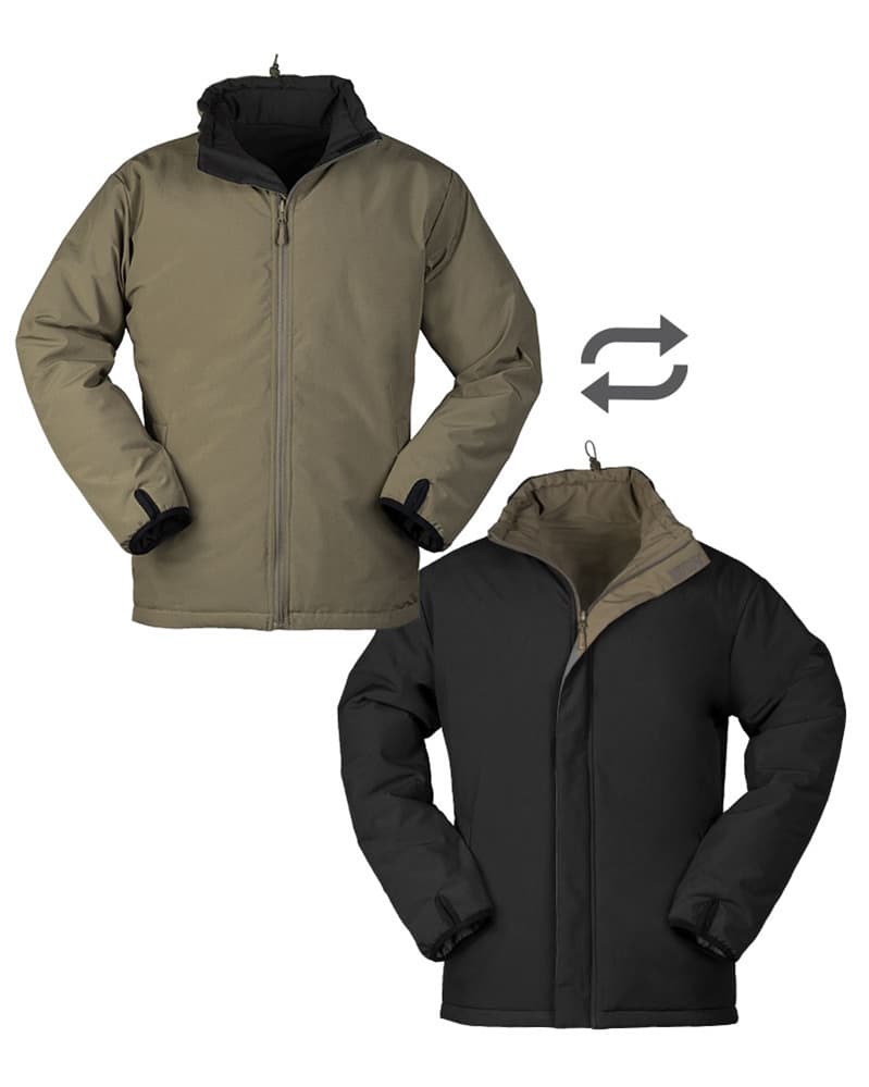 Mil-Tec Reversible Cold Weather Jacket (Color: Ranger Green/Black, Size: Large)