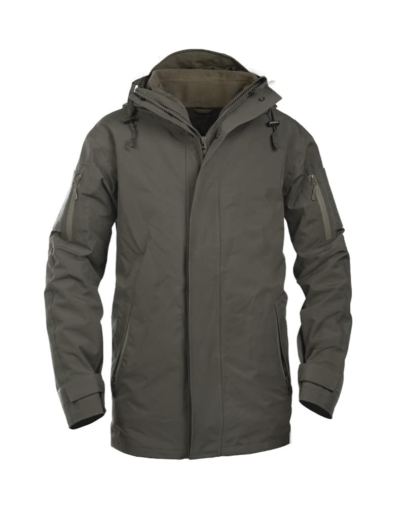 Mil-Tec Wet Weather Jacket with Fleece Liner (Color: Ranger Green, Size: Small)