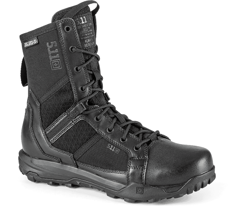 5.11 Tactical A/T 8" Waterproof Side Zip Boot - Black (Size: 41)