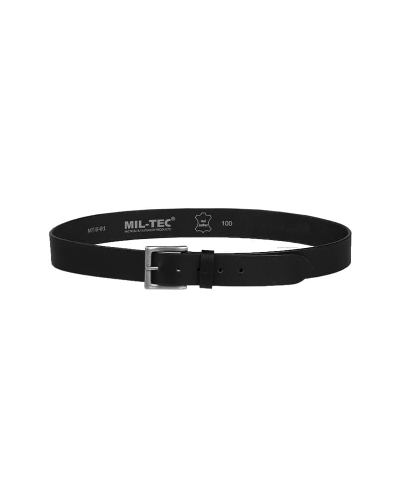 Mil-Tec Nappa-Leather Belt (Color: Black, Size: 140cm)