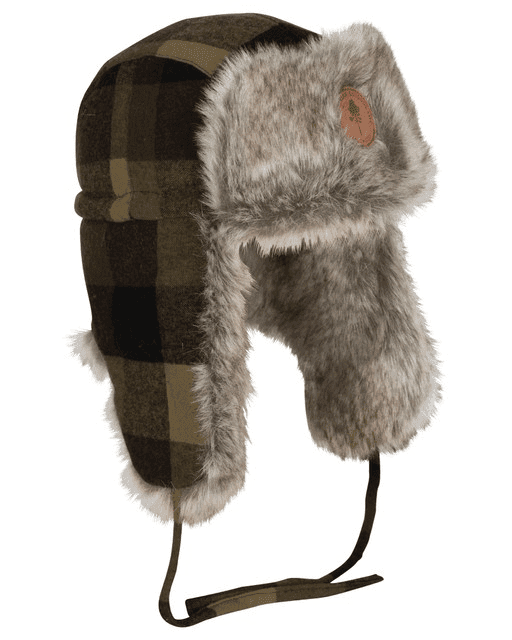 Pinewood Classic Checked Fur Hat (Color: Red/Black, Size: Medium - Large)