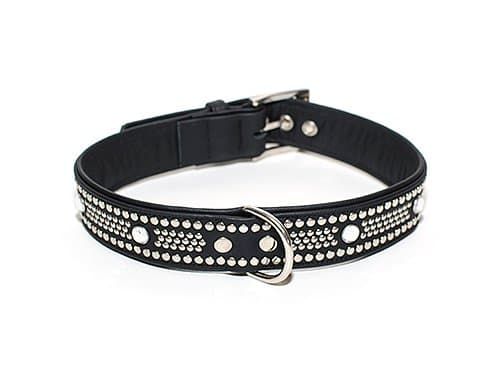 HUNTER Crystal Disco Dog Collar Black (Size: 70CM)