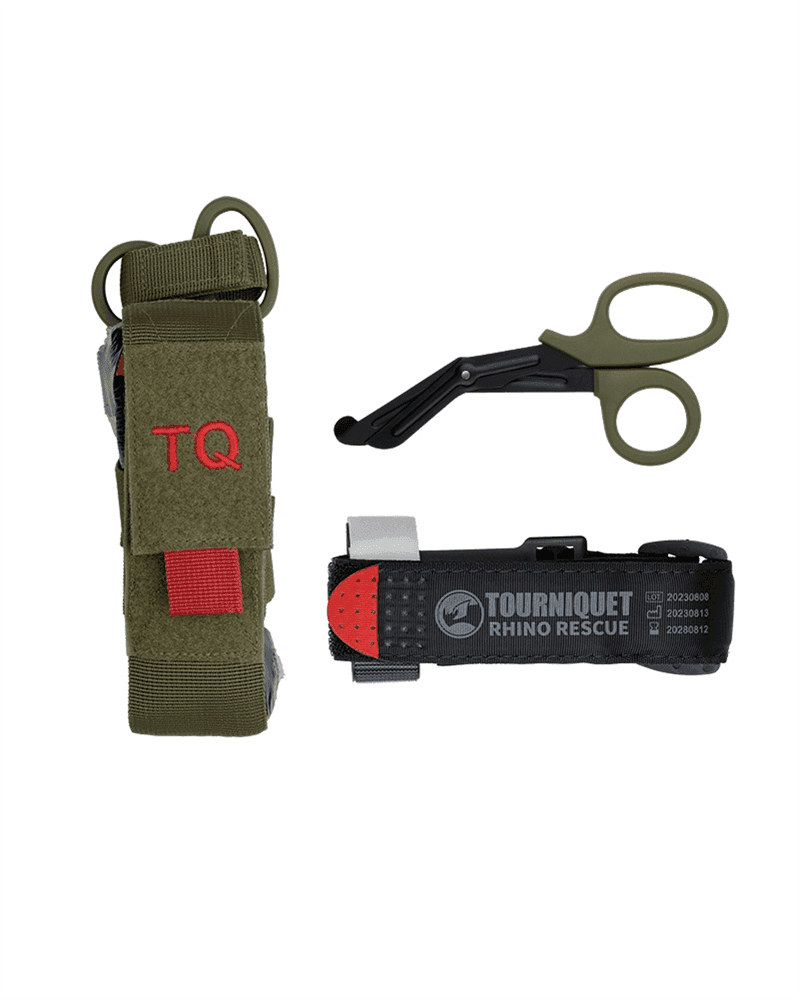 Mil-Tec Rhino Rescue Tourniquet Kit with Scissor and Pouch  (Color: Coyote)