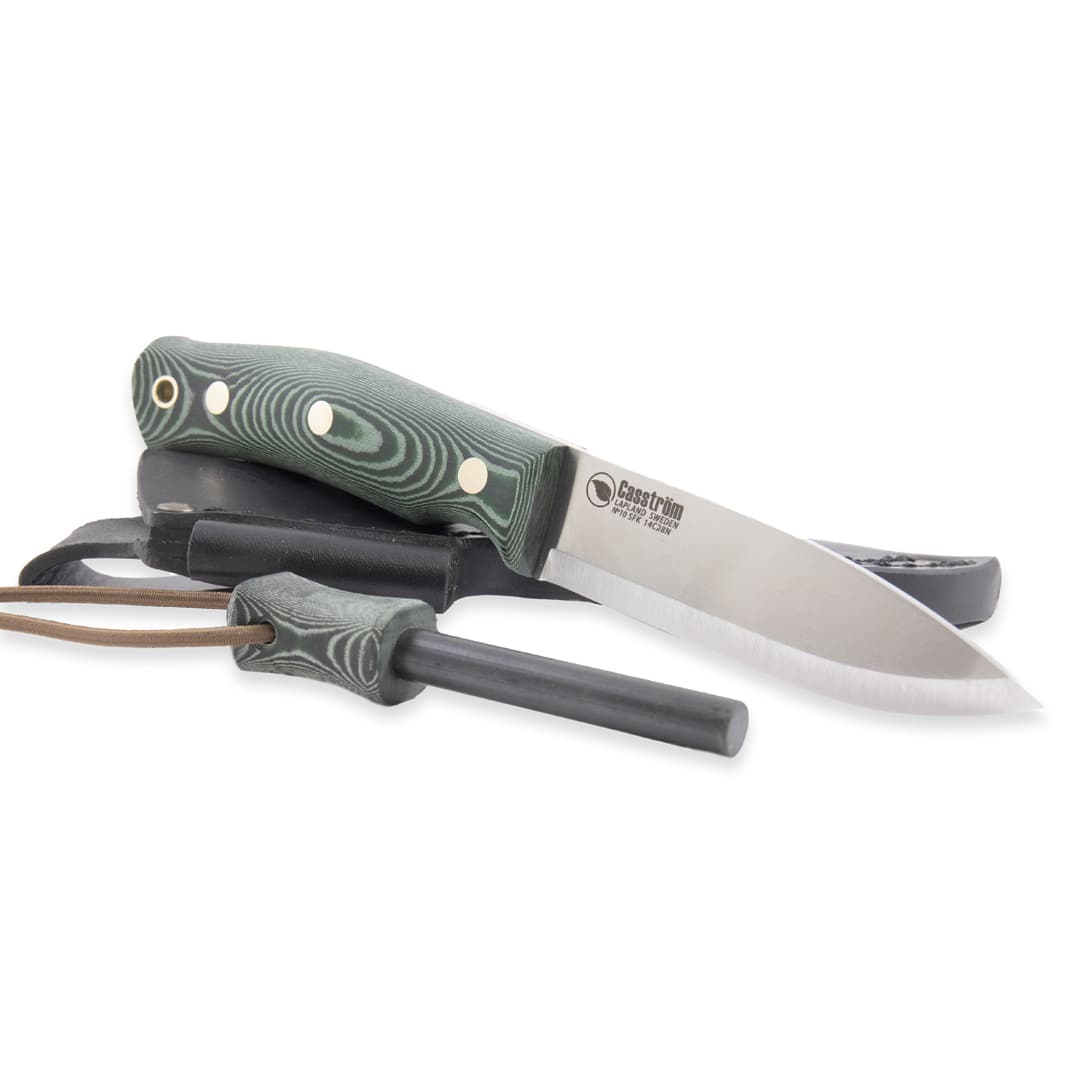 Casström No.10 Swedish Forest Knife - Green Micarta with Fire striker Stainless