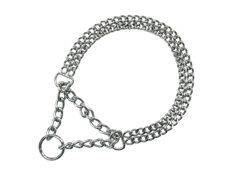 Pet-Food Chain Half Choker Collar 2-Row - 2mm "SAFE" (Length: 30CM)