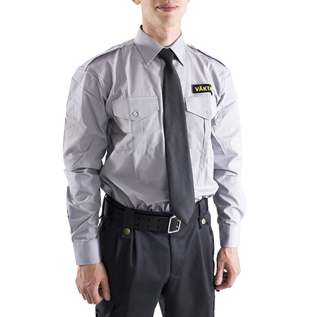 Safety-Sec Väktare Uniformsskjorta - Lång Ärm (Color: White, Size: XS)