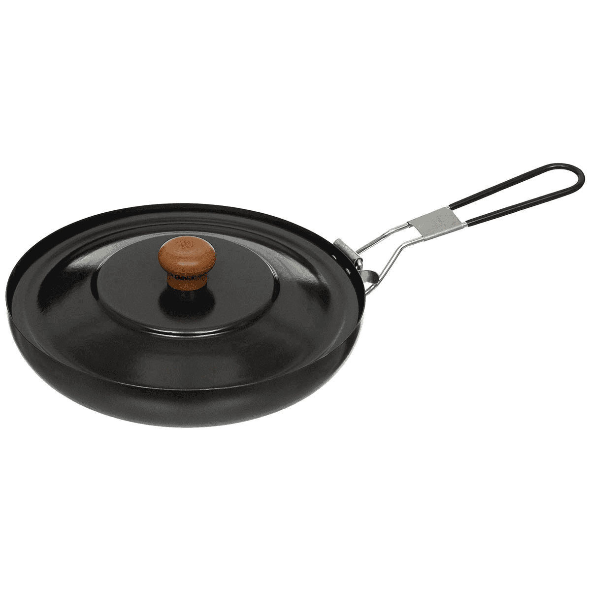 MFH Frying Pan with Foldable Handle and Enamel lid
