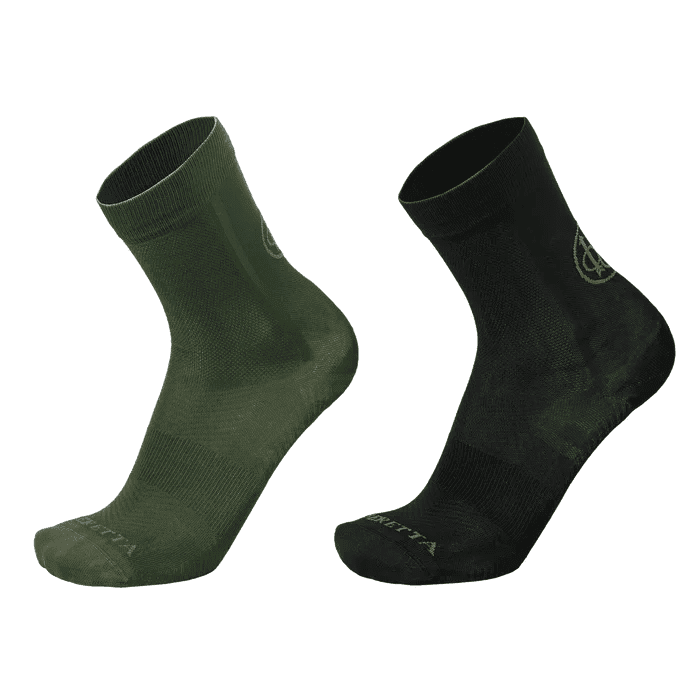 Beretta Short Shooting Socks (Color: Black & Green, Size: Small)