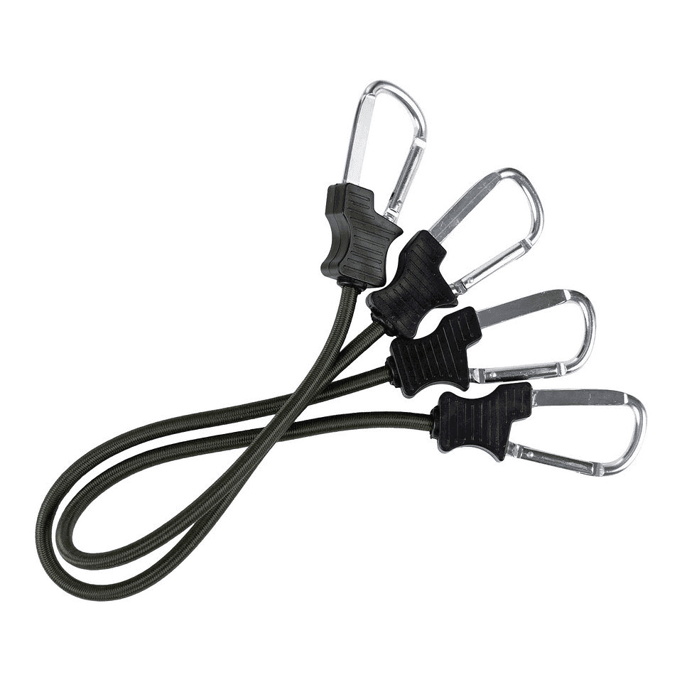 Fosco Carabiner Bungee Cords 24" (Color: Black)