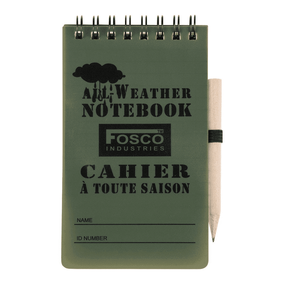 Fosco Waterproof Notebook with Pencil 13x8cm