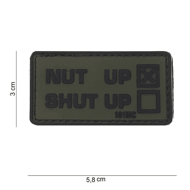 101 INC PVC Patch - Nut Up (Color: Grey)