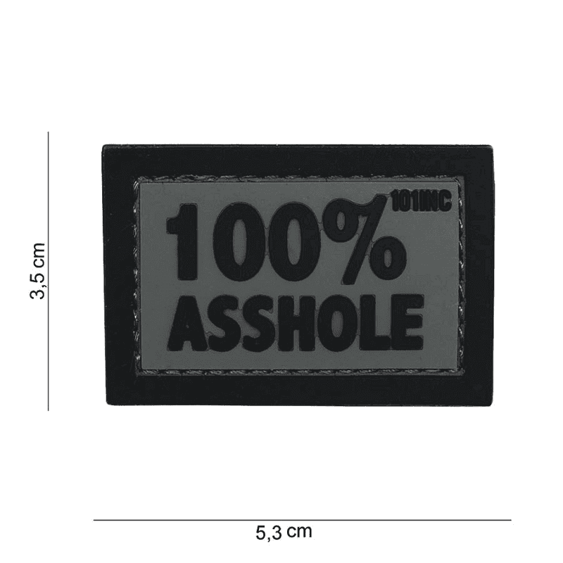 101 INC PVC Patch - 100% Asshole (Color: Black/Grey)