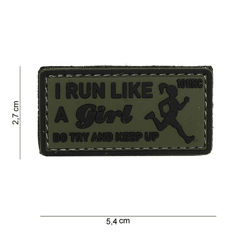101 INC PVC Patch - I Run Like (Color: Sand)