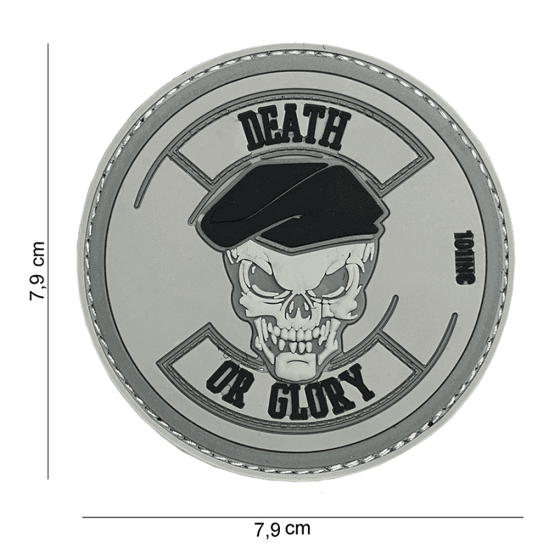 101 INC PVC Patch - Death or Glory (Color: Grey)