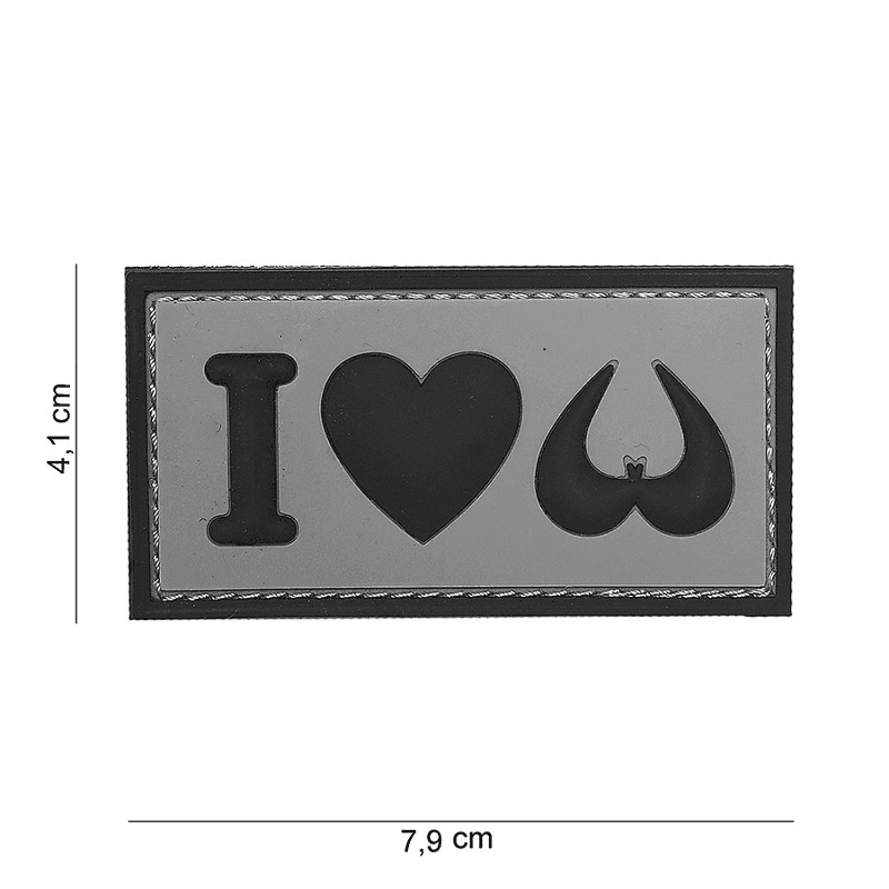 101 INC PVC Patch - I Love Boobies (Color: Green)