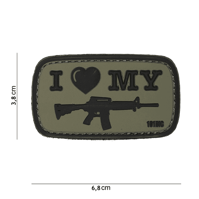 101 INC PVC Patch - I Love My M4 (Color: Green)