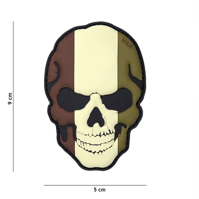 101 INC PVC Patch - Skull Belgium Subdued
