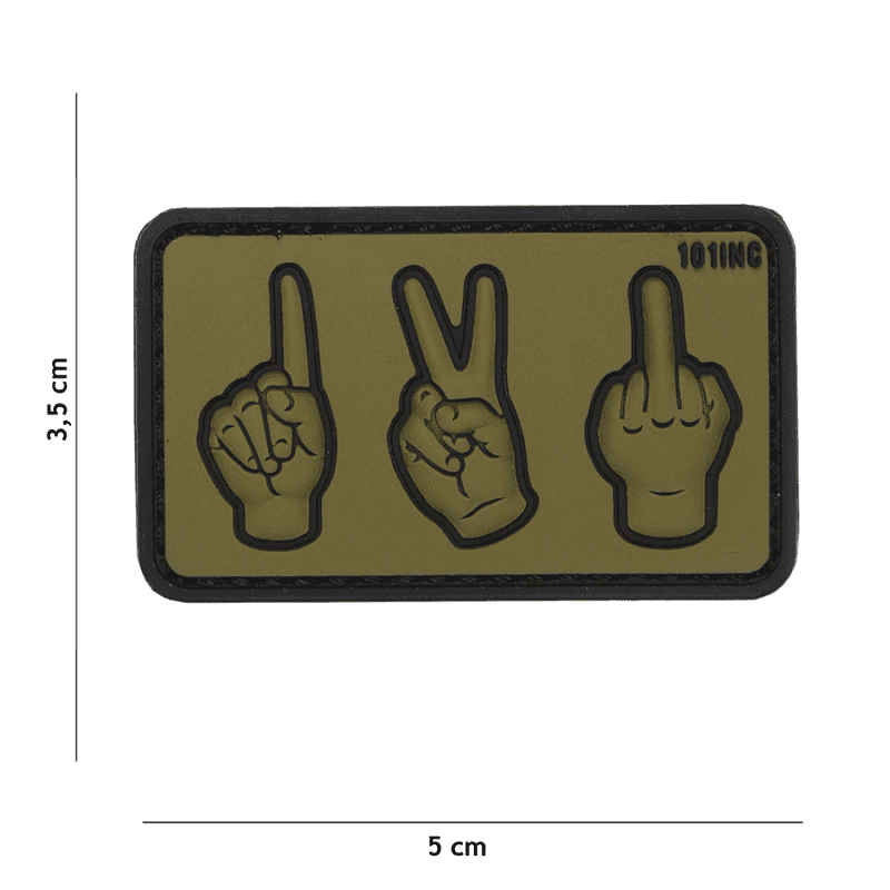 101 INC PVC Patch - One, Two, Fuck You (Color: Green/Black)