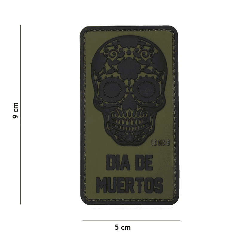 101 INC PVC Patch - Dia de Muertos (Color: Green)