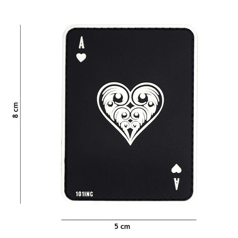 101 INC PVC Patch - Ace of Hearts (Color: Green)