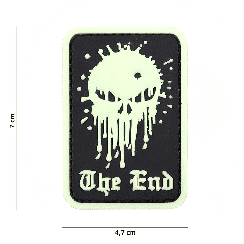 101 INC PVC Patch - Skull The End (Color: Glow in the dark)