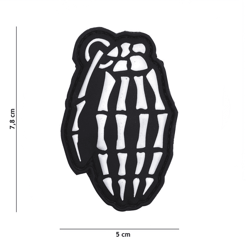 101 INC PVC Patch - Bones Granade (Color: White)