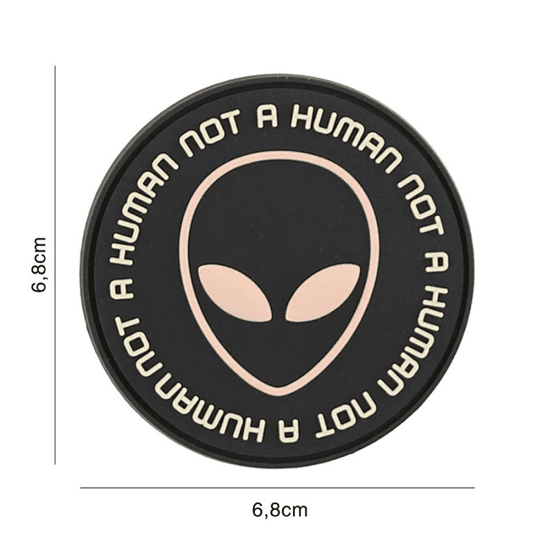 101 INC PVC Patch - Not Human (Color: Black/Pink)