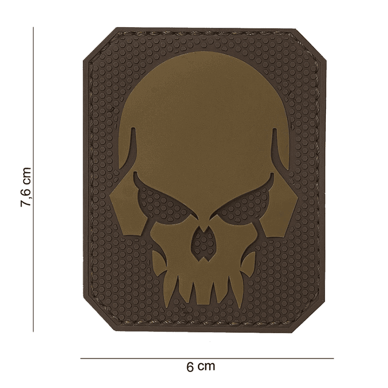 101 INC PVC Patch - Pirate Skull (Color: Brown)