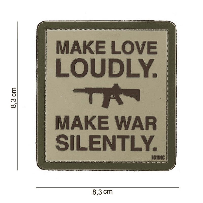 101 INC PVC Patch - Make Love Loudly (Color: Sand)