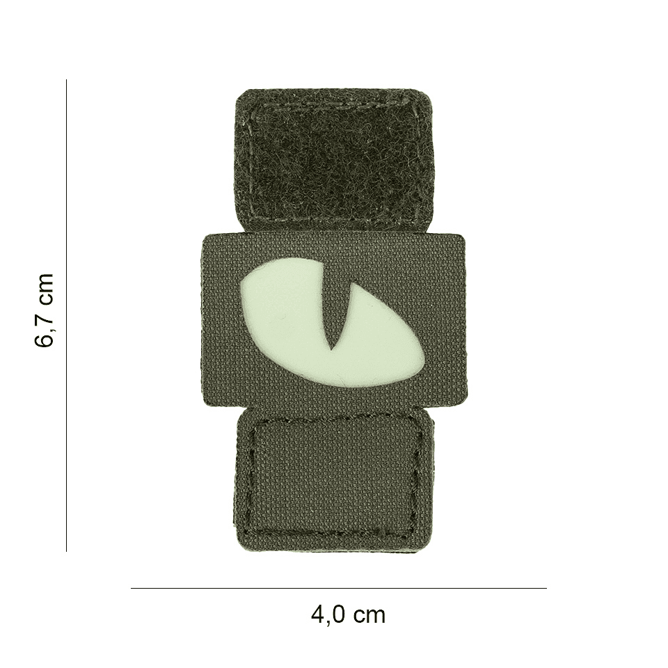 101 INC Laser Cut Patch - Cat Eyes MOLLE Glow (Color: Green)