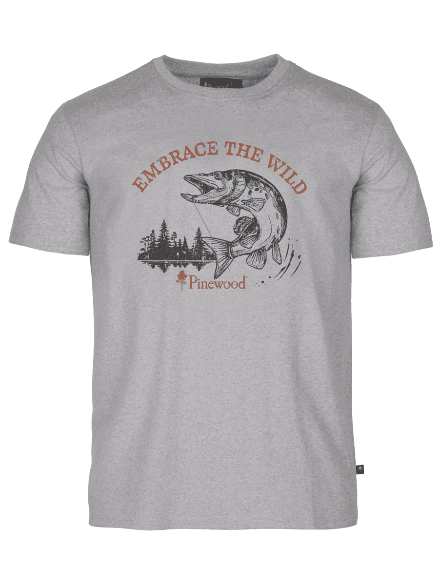 Pinewood Fishing T-Shirt (Color: Grey, Size: Small)