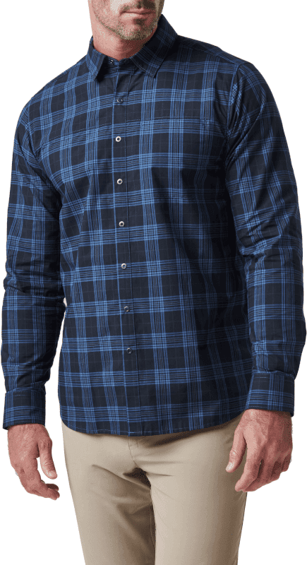 5.11 Tactical Igor Plaid Long Sleeve Shirt (Color: CBLT BLU PLD, Size: 2XL)