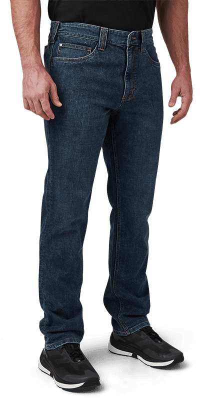 5.11 Tactical Defender-Flex Straight Jean (Color: Bsc Blue Wsh, Waist: 30, Length: 32)