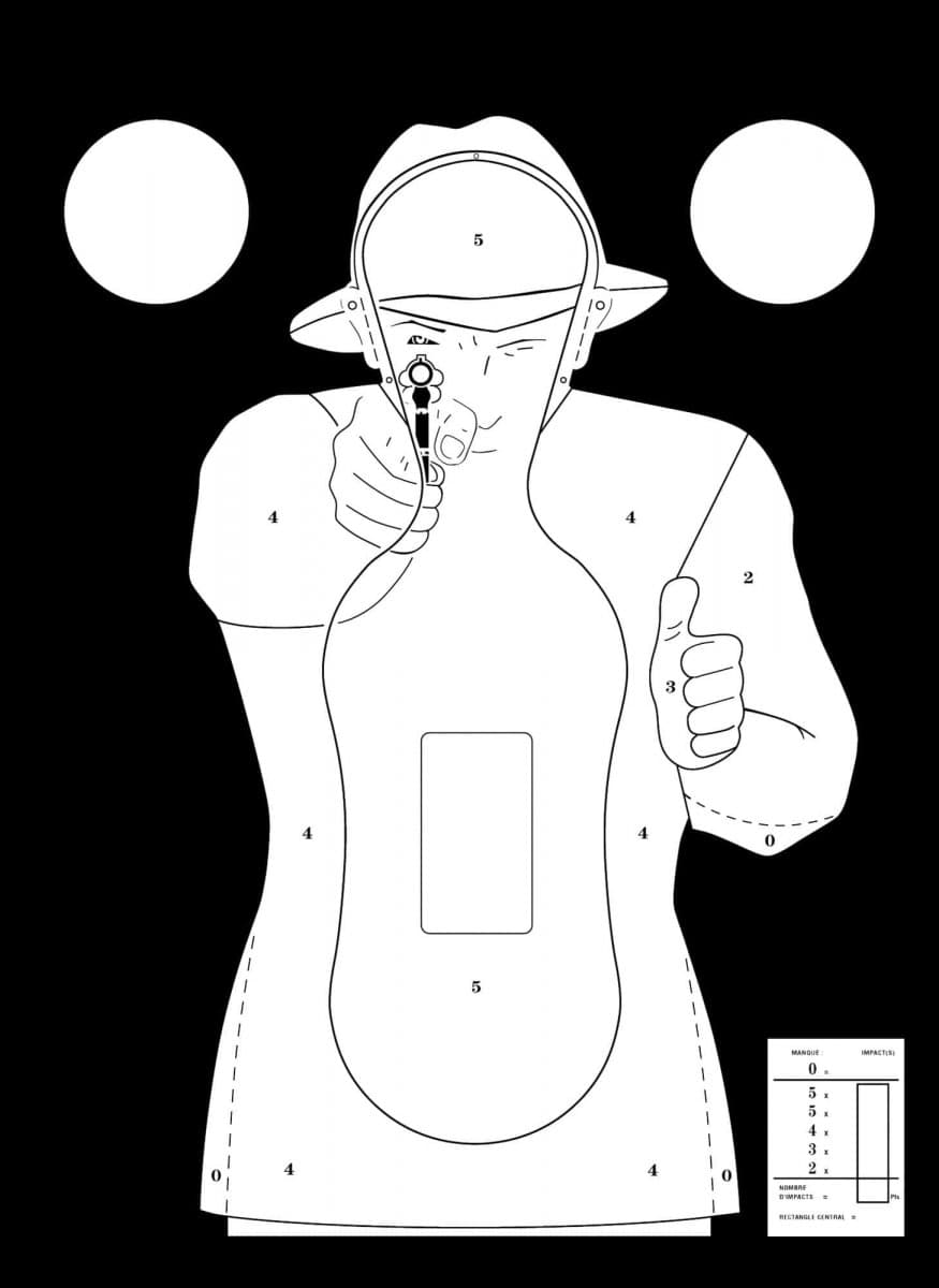Target Board Silhouette Target 51x71cm 10pcs (Color: White on a black background)