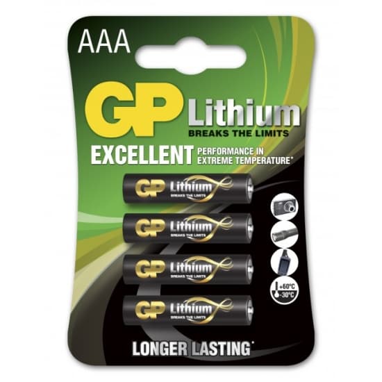GP Litium Battery AAA/LR3 4pcs