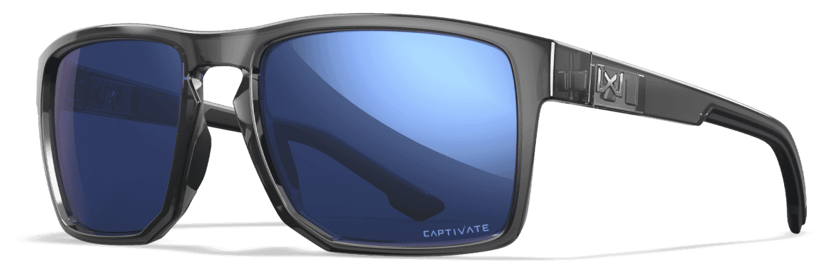WileyX FOUNDER Captivate Polarized Blue Mirror / Gloss Crystal Grey