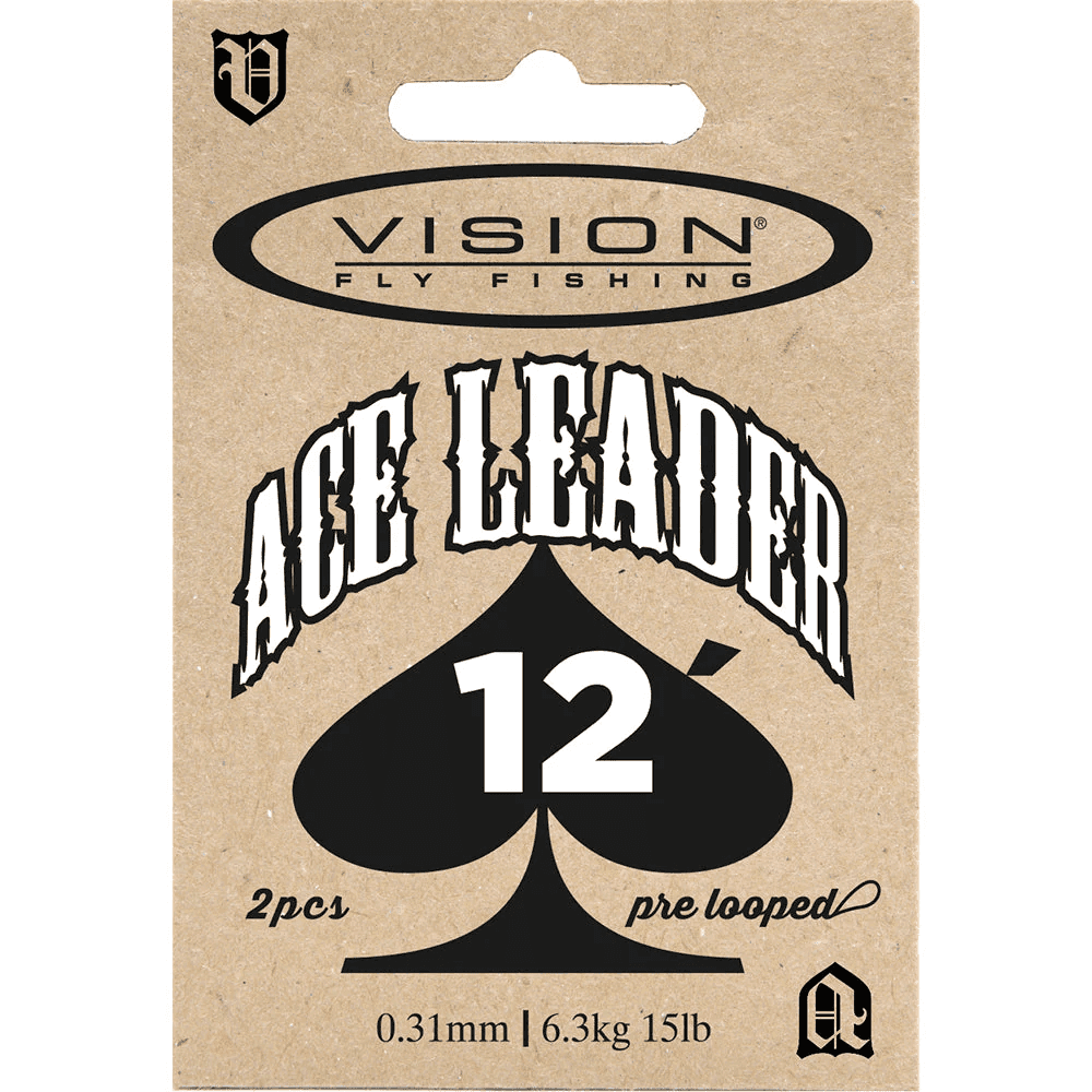 Vision Ace Salmon & Seatrout Leader 12´ 2pcs (Tippet Size: 0,43)