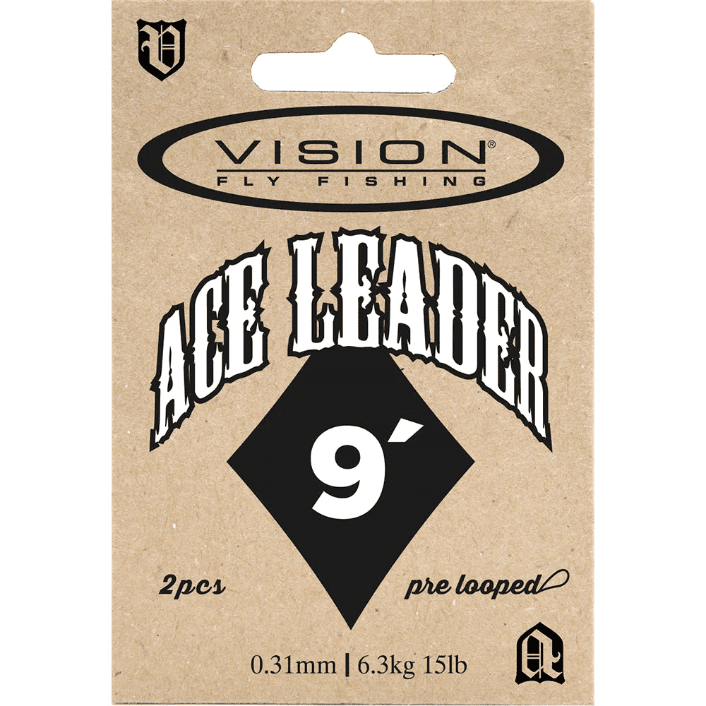 Vision Ace Salmon & Seatrout Leader 9' 2pcs (Tippet Size: 0,43)