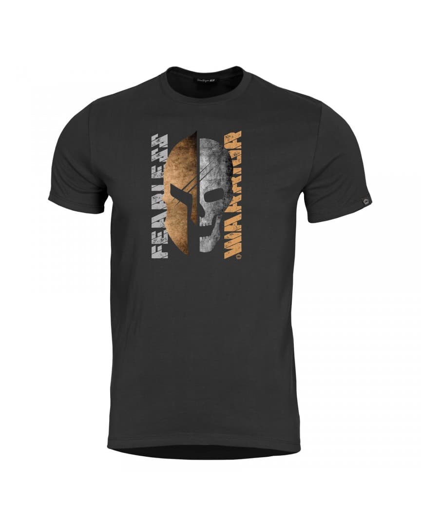 Pentagon Ageron T-Shirt "Fearless Warrior"  (Color: Black, Size: Medium)