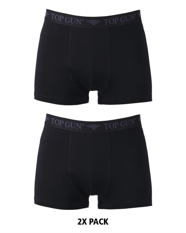 Mil-Tec Top Gun Boxer Shorts 2pcs - Black (Size: Small)