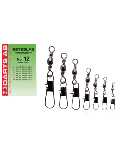 Darts Lure Locks with Swivel "Interlock" (Size & Amount: #8 9 Pcs)