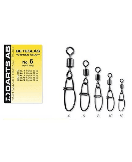 Darts Lure Locks with Swivel "Strong Snap" (Size & Amount: #10 8Pcs)