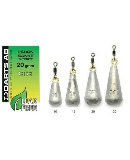 Darts Leadfree sinker with Swivel (Weight & Pcs: 30g 2pcs)