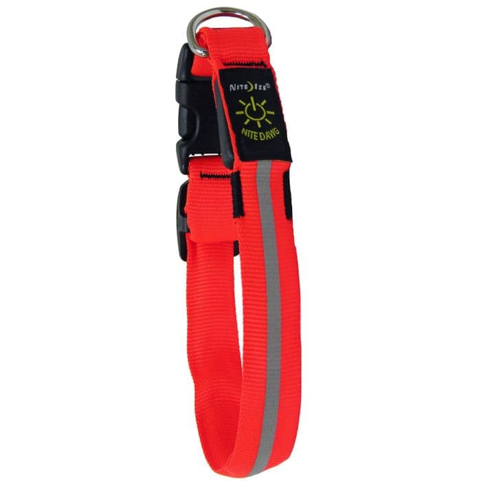 Nite Ize Nite Dawg Collar - Red (Size: Large)