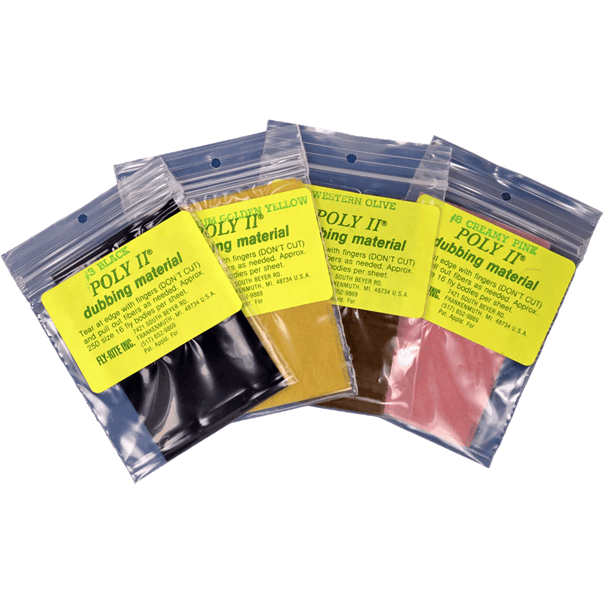 Fly-Rite Poly II Dubbing Material Sheet (Color: #4 Chocolate Brown)