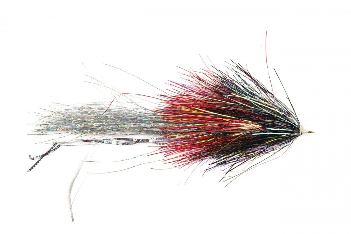 Fly-Dressing Pikefly Flashabou Deceiver Svart/Röd/Silver förtyngd