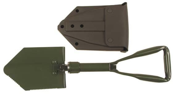 MFH BW Folding Shovel with Plastic Cover