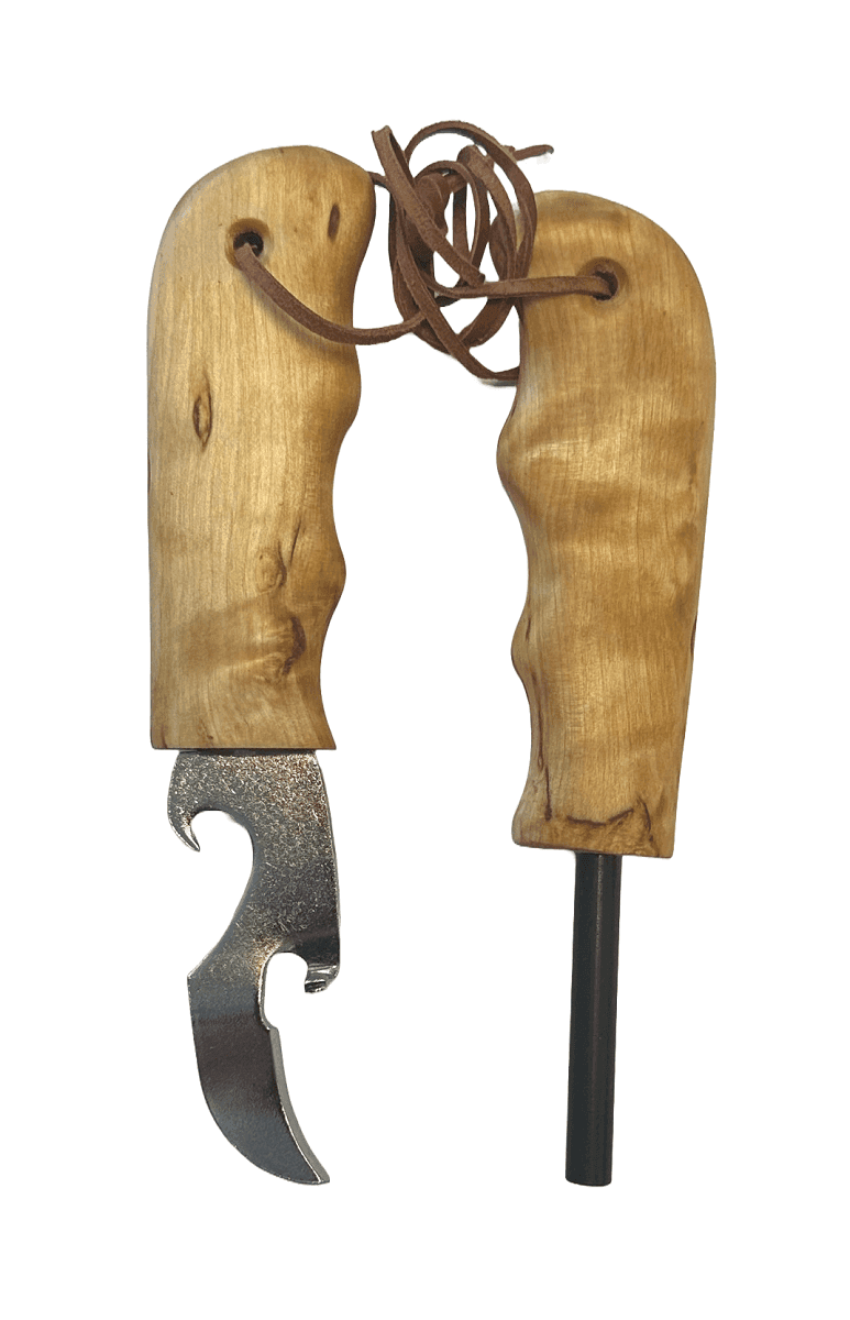 Wood Jewel Fire Steel Wilderness Survival Kit - Curly Birch